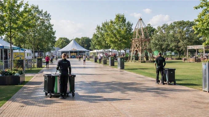 Festivalterrein in nette staat dankzij een goed schoonmaakplan en professioneel schoonmaakteam